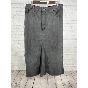 VTG Rustler Brand Gray Distressed Long Denim Women’s A Line Skirt (32 x 37)